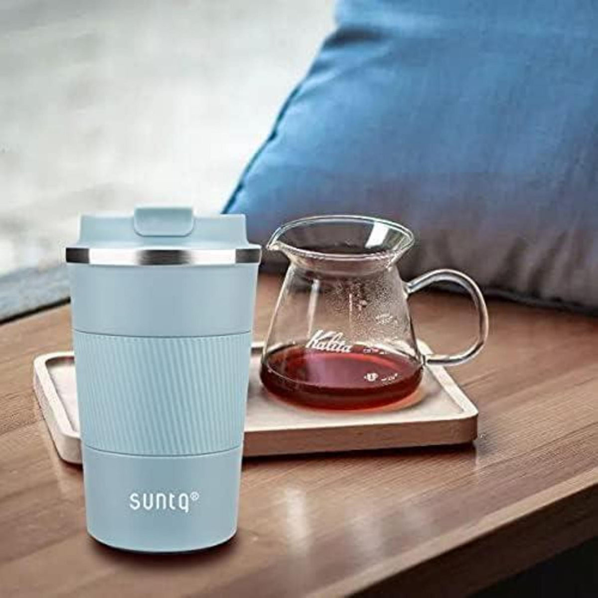 Kaffeebecher to go Thermo Edelstahl 510ml blau Doppelwand Isolierung