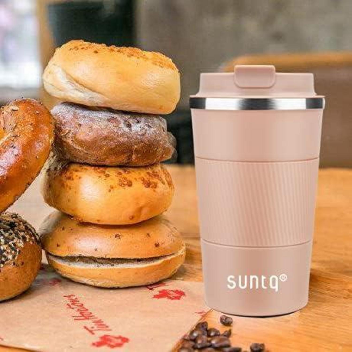 SUNTQ Kaffeebecher to go Thermo Edelstahl 510ml - Koral Rosa Isoliert