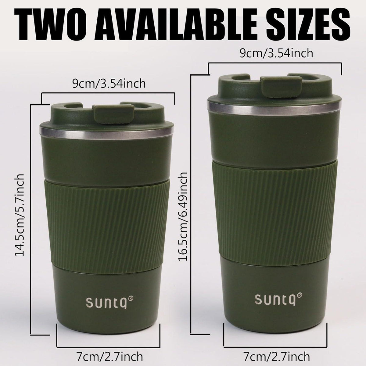 SUNTQ Kaffeebecher Thermo Edelstahl Isoliert Auslaufsicher 510ml Grün