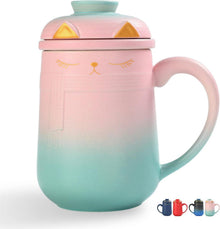 TEANAGOO Japanische Keramik Teetasse mit Sieb und Deckel, 460 ml