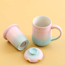 TEANAGOO Teetasse mit Sieb und Deckel 460 ML Farbverlauf