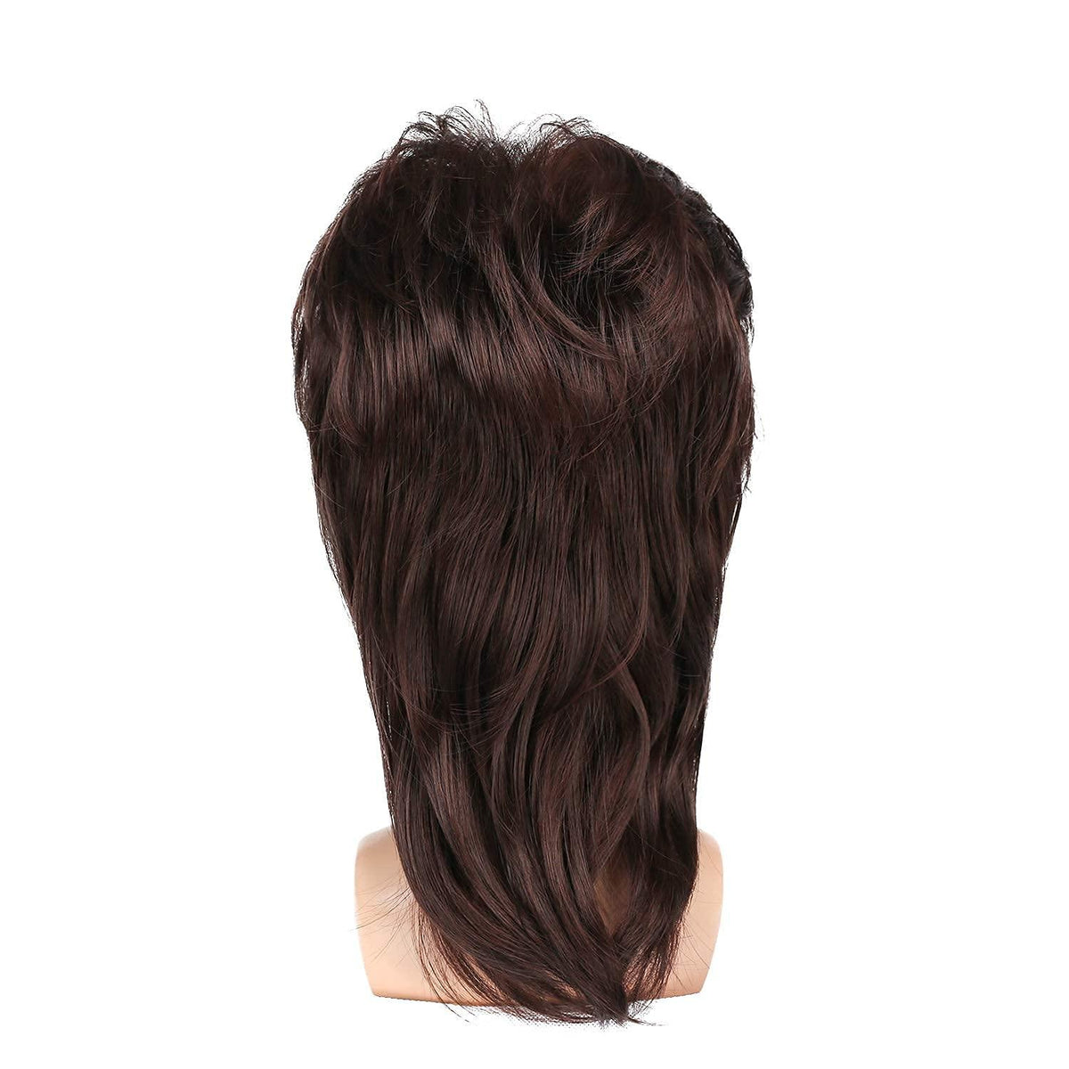 Braune Vokuhila Mullet Perücke Herren Lang Synthetisch Halloween Cosplay