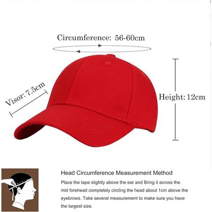 Baseball Cap Damen Herren – Verstellbare Baumwoll Basecap Rot