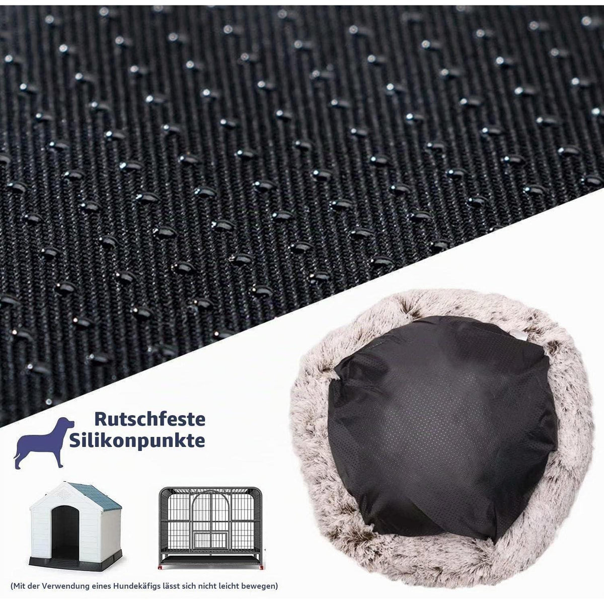Flauschiges Hundebett Orthopädisch Grün Ø 100cm