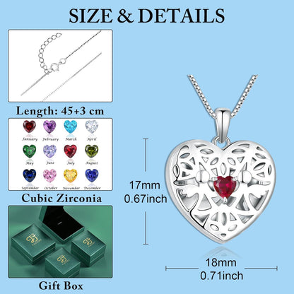 Herz Foto Medaillon Anhänger Schutzengel Kette Damen 925 Silber Rubin