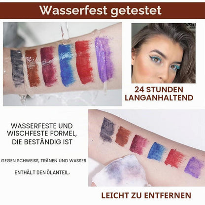 Farbige 4D Fasermascara - Dark Red für lange, dichte Wimpern