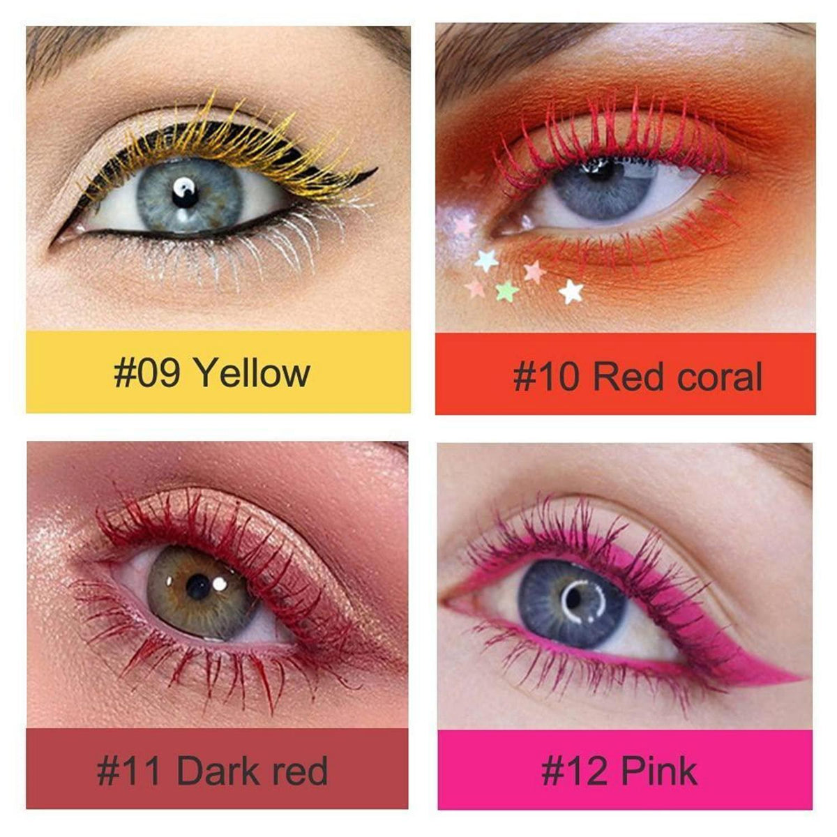 Farbige 4D Fasermascara - Dark Red für lange, dichte Wimpern