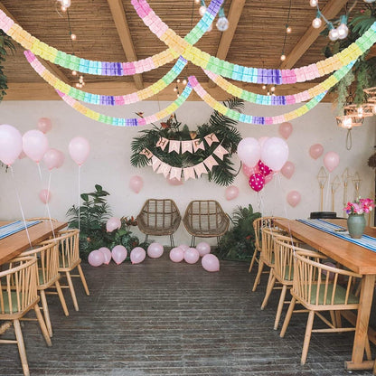 Vierblättriges Kleeblatt Girlande Papier Pastellfarben 6 Stk Party Deko 3m