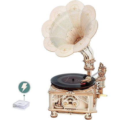ROKR 3D Holzpuzzle Retro Grammophon DIY Modellbau Kit LKB01D