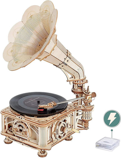 ROKR 3D Holzpuzzle Grammophon Modellbausatz DIY Erwachsene Teenager