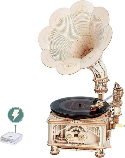 ROKR 3D Holzpuzzle Grammophon Musik Modellbausatz DIY Erwachsene Teenager