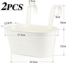 ABSDON 2er Set Hängender Metall Blumentopf mit Haken für