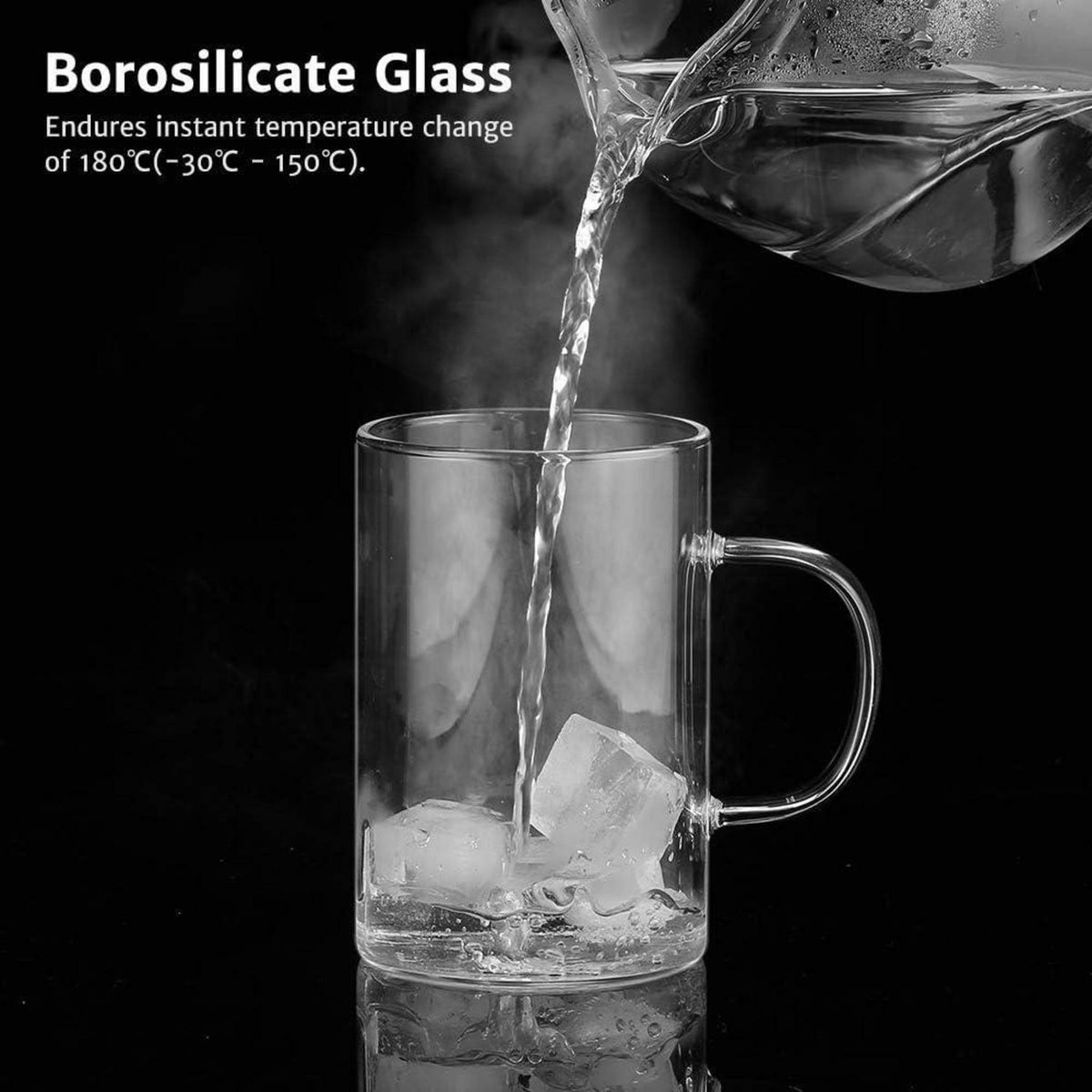 Teeglas 500ml Borosilikatglas mit Bronze Edelstahl Sieb