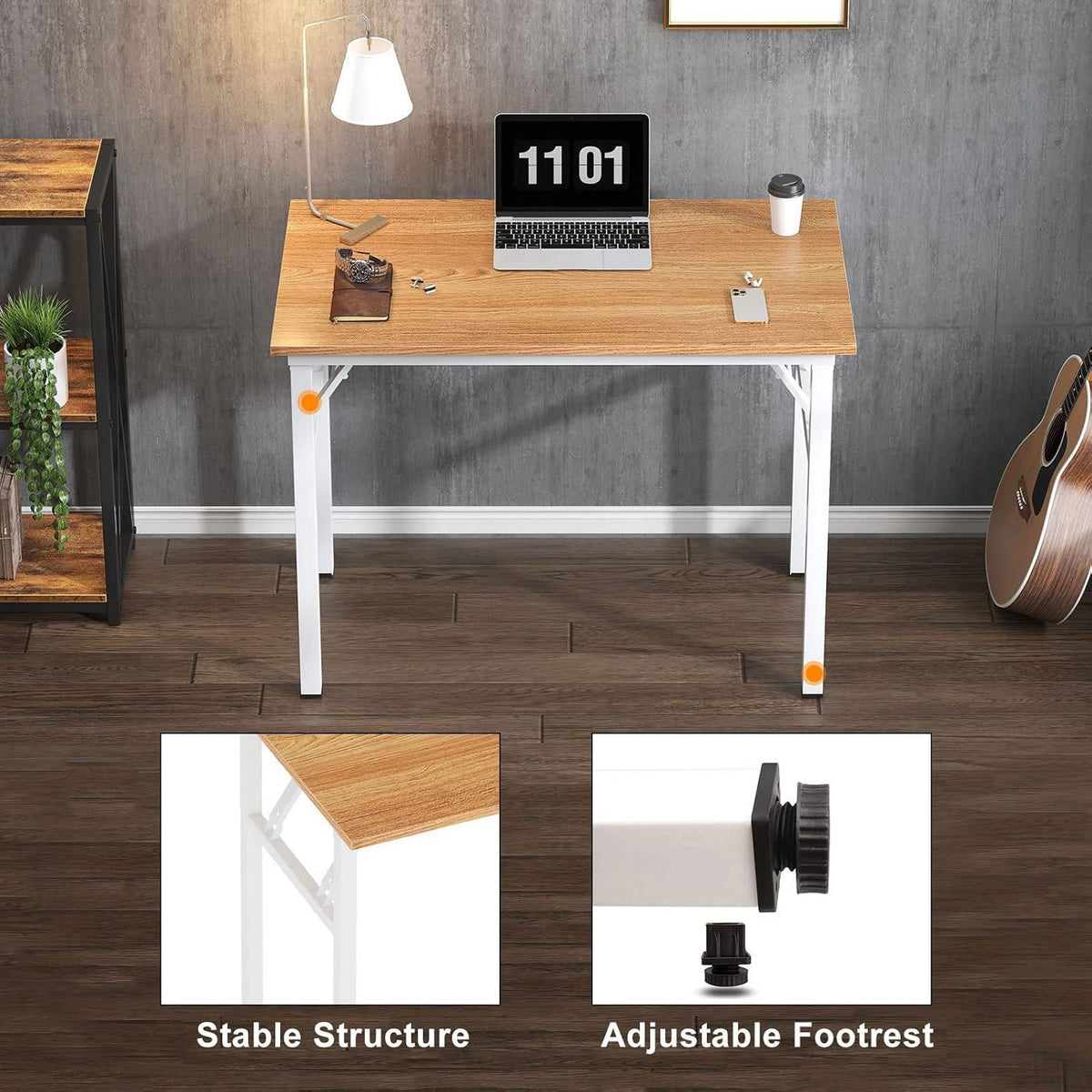 Klapptisch 80x40 cm Kompakter Tisch PC Bürotisch Eckschreibtisch
