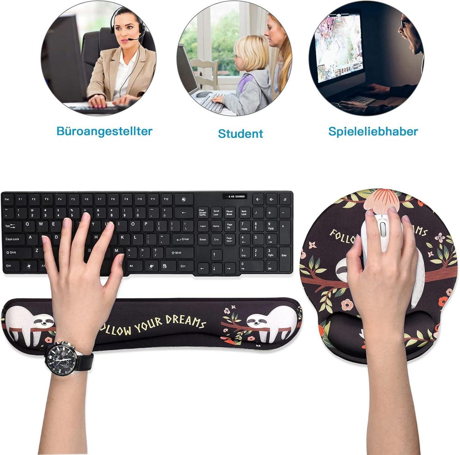 Ergonomische Handgelenkauflage Set Mauspad Tastatur Unterstützung