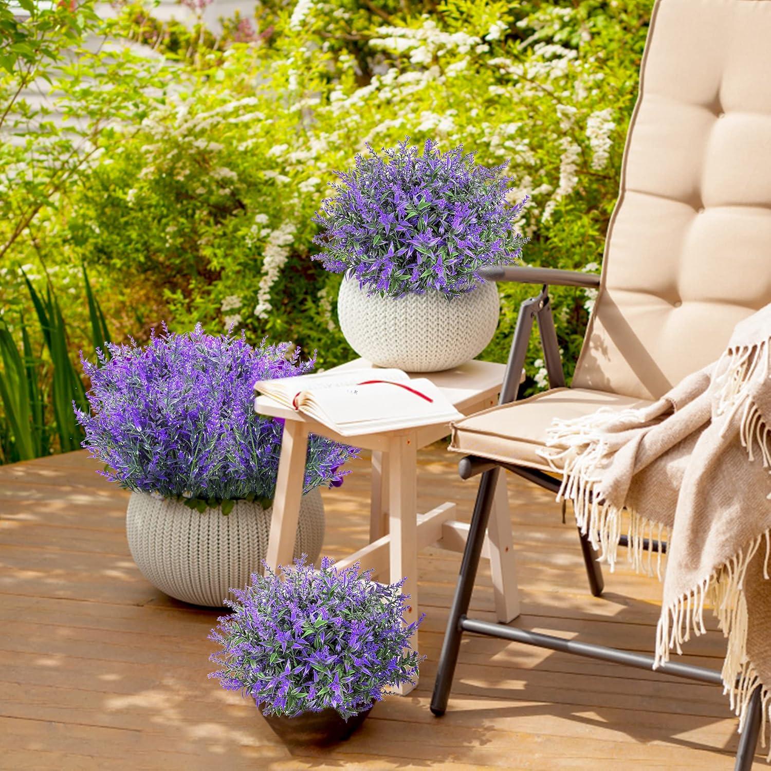 Künstliche Lavendel Blumen 9 Stück lila Deko Innen Außen Hochzeit