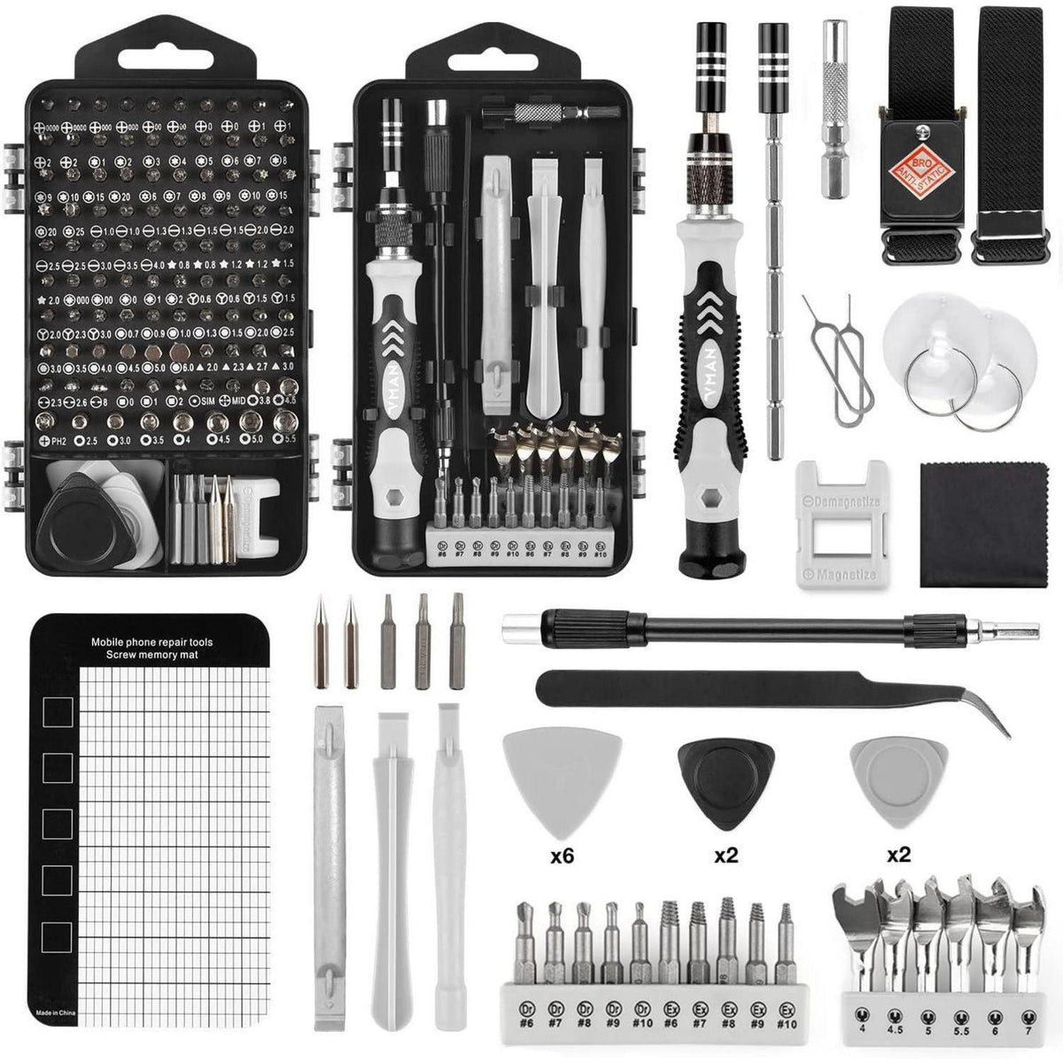 145-teiliges Feinmechaniker Werkzeug Set mit Schraubenausdrehern