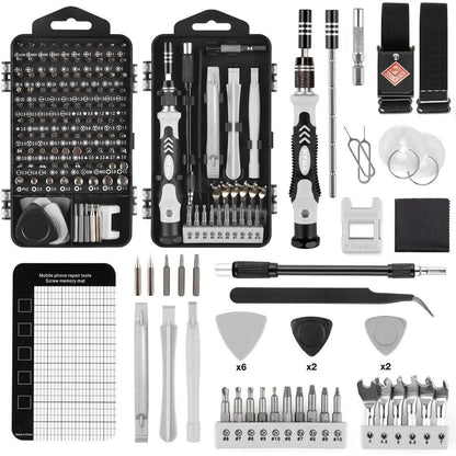 145-teiliges Feinmechaniker Werkzeug Set mit Schraubenausdrehern