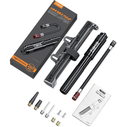Tiakia Fahrradpumpe Mini 260PSI Hoher Druck Luftpumpe