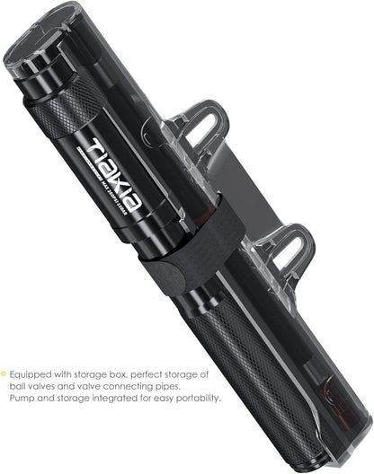 Tiakia Mini Fahrradpumpe 260PSI Presta Schrader Dunlop Ventile Schwarz