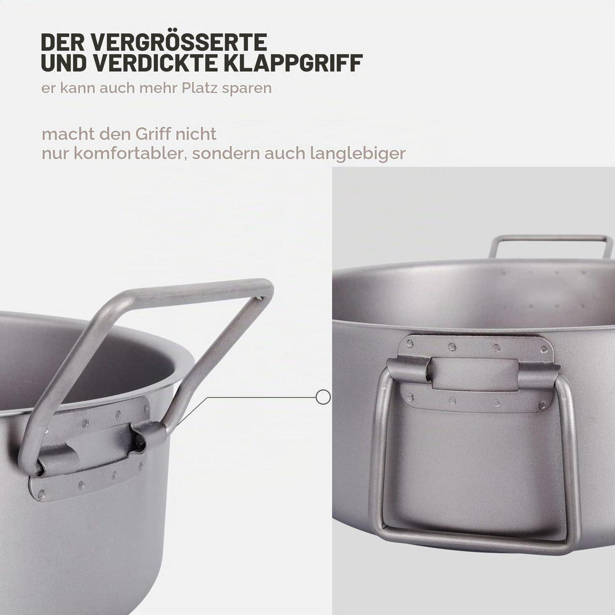 Titan Camping Topf 2L mit Deckel & Klappgriff