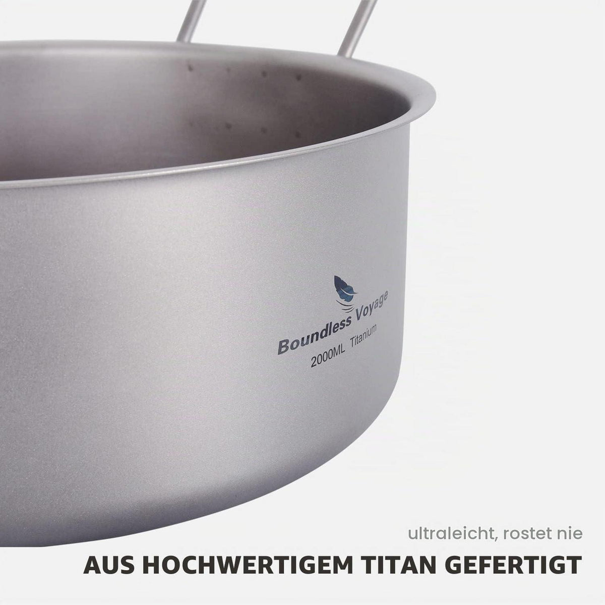 Titan Camping Topf 2L mit Deckel & Klappgriff