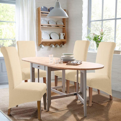 Stuhlhussen 6er-Set Stretchbezüge XL – Beige