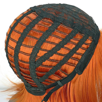 Orange Bob Perücke mit Pony – Kurz, Gerade, Synthetisch