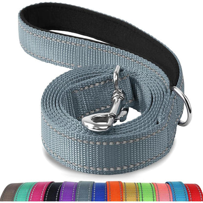 Hundeleine Reflektierend Gepolsterter Griff Grau 1,5m