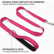 Hundeleine reflektierend, gepolsterter Griff, 1,5m, Hotpink