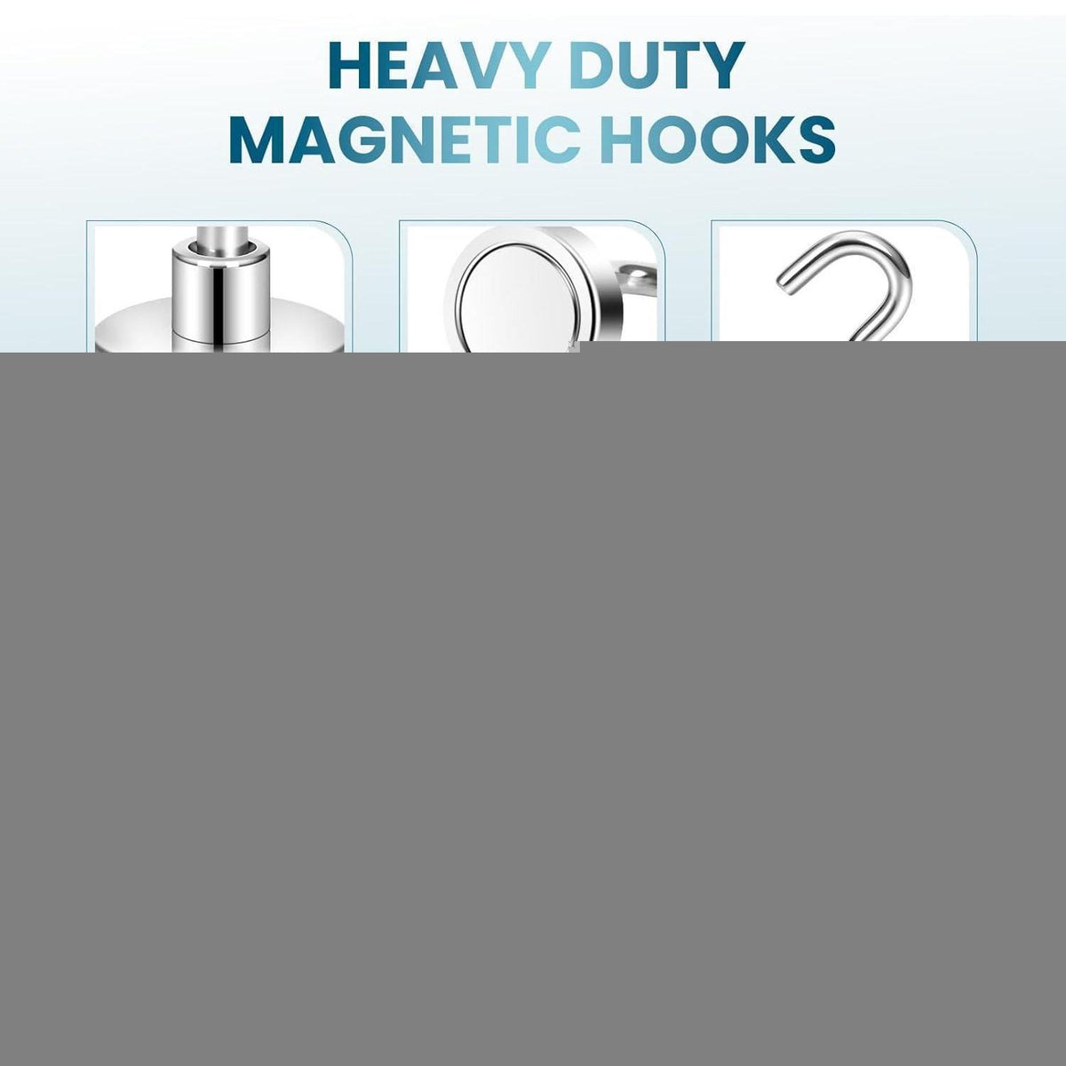 Extra starke Magnethaken 11kg Neodym (6 Stück)