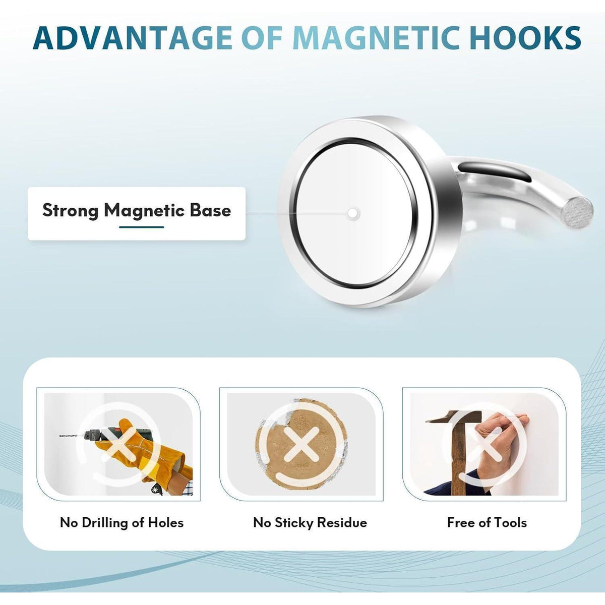 Extra starke Magnethaken 11kg Neodym (6 Stück)