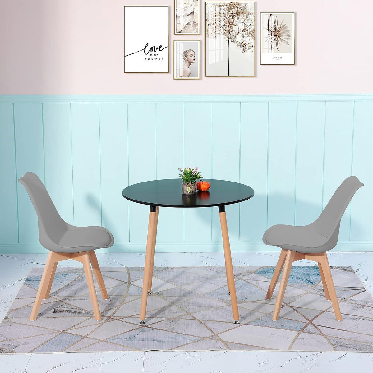 Essgruppe mit Esstisch & 2 Stühlen – Modernes Design