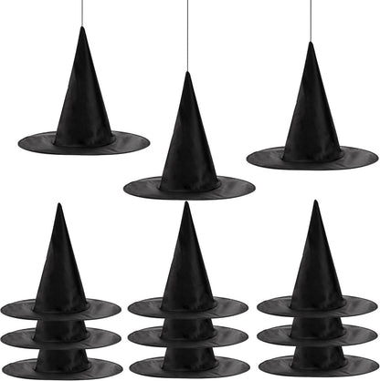 Halloween Hexenhut Dekoration Set 12 Stück Schwarzes Zubehör Cosplay