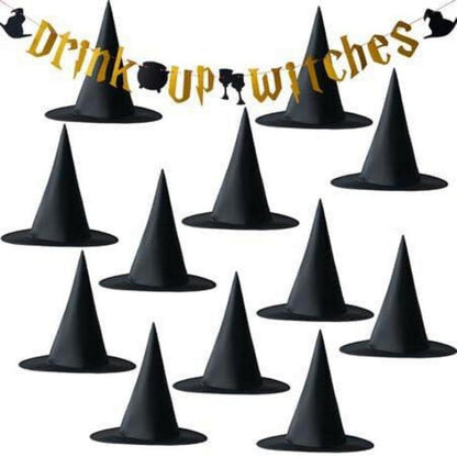 JOYIN 12 Stück Halloween Schwarze Hexenhut Dekoration - Party Cosplay Zubehör