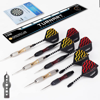 Dartscheibe Kork 45CM Steeldart 6 Dartpfeile Metallspitze