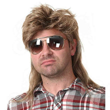 Hellbraune Vokuhila 80er Mullet Männerperücke Lang Haar Cosplay