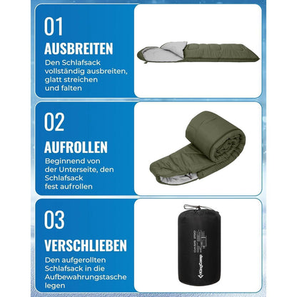 Deckenschlafsack Camping Outdoor 3-4 Jahreszeiten Erwachsene