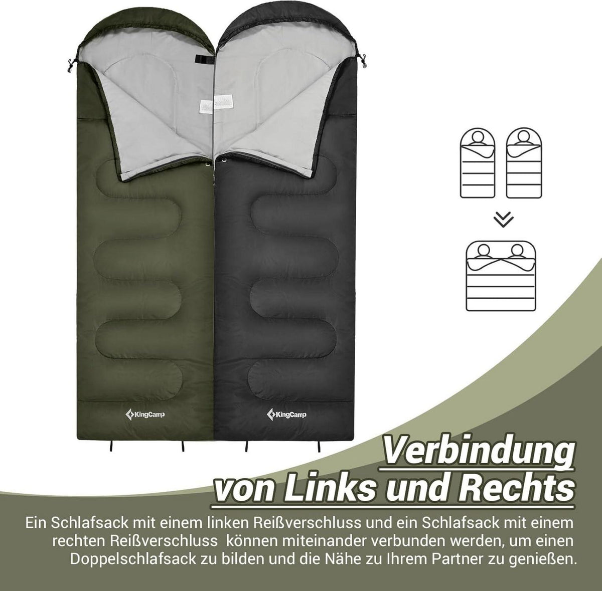 Leichter Deckenschlafsack 3-4 Jahreszeiten Outdoor Camping 220x75cm