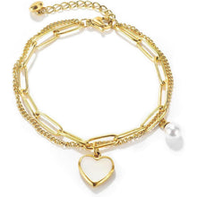 OSTAN Damen Armband mit Herz Anhänger aus Edelstahl