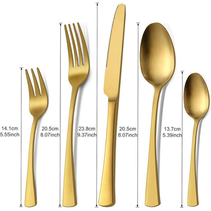 Besteckset Mattgold 30 Teile für 6 Personen, Edelstahl, Spülmaschinenfest