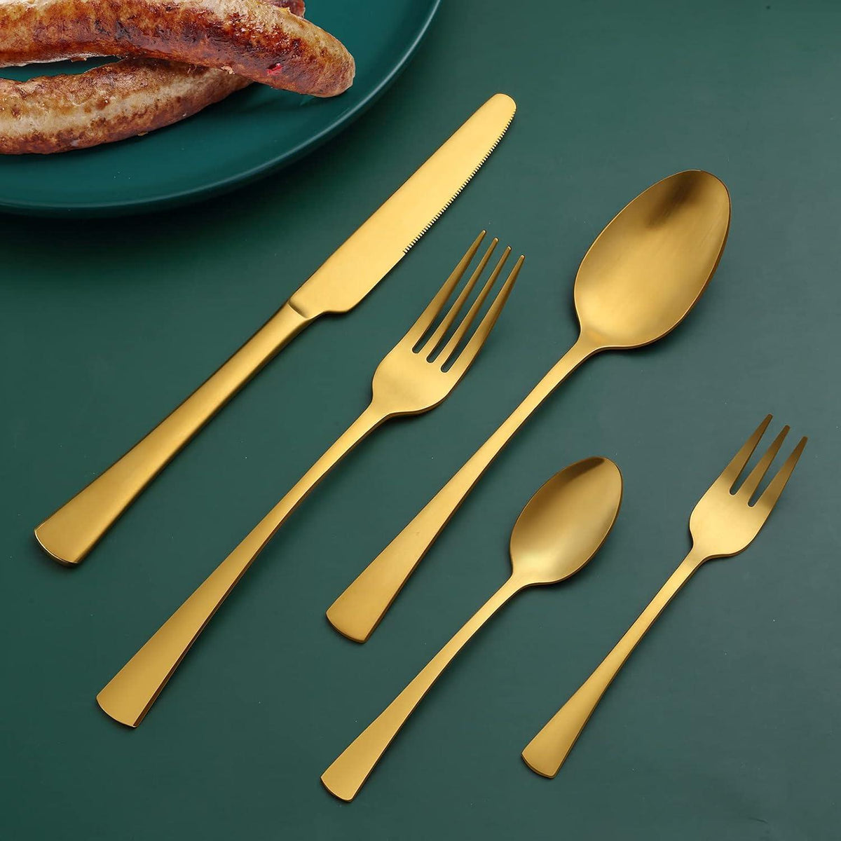 Besteckset Mattgold 30 Teile für 6 Personen, Edelstahl, Spülmaschinenfest