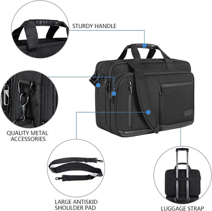 Laptoptasche 17.3 Zoll wasserdicht Schwarz ideal für Business & Reisen
