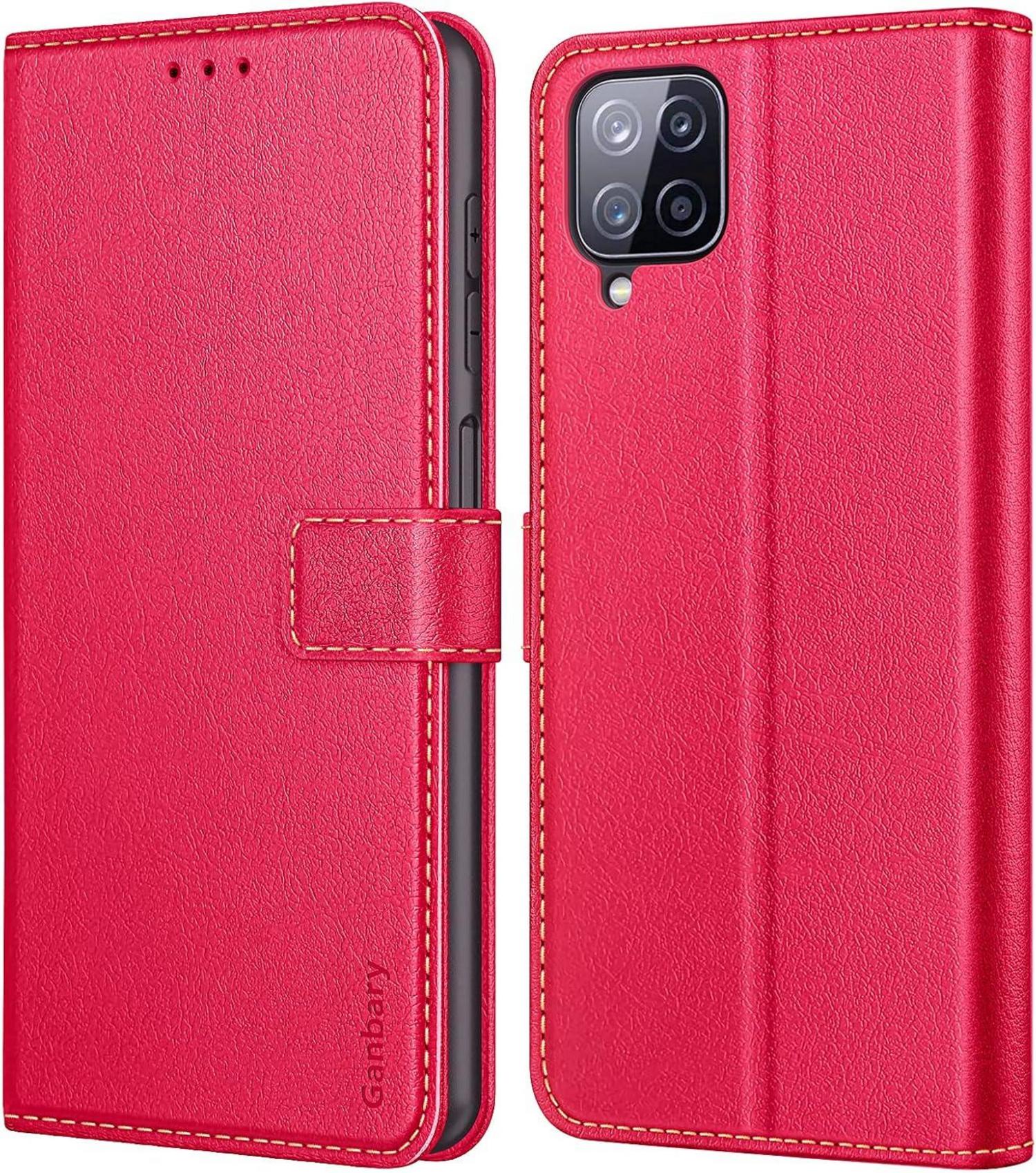 Handyhülle Samsung Galaxy A12/M12 Leder Flipcase Rot
