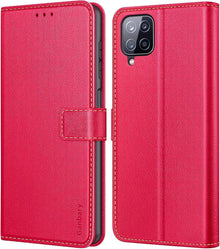 Handyhülle Samsung Galaxy A12/M12 Leder Flipcase Rot