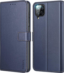 Handyhülle Samsung Galaxy A12/M12 Leder Flipcase Blau