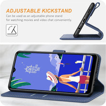 Samsung Galaxy A12/M12 Handyhülle Leder Flipcase Blau mit