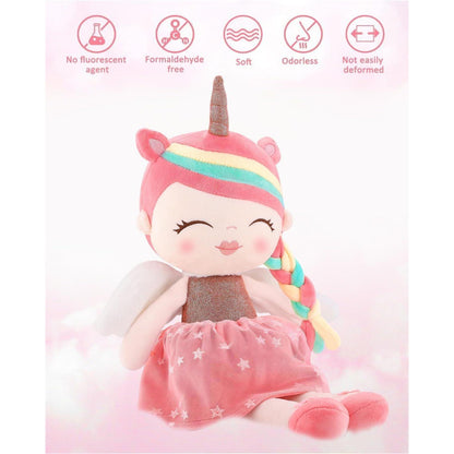 Einhorn Plüschpuppe Mädchen 40cm Weiche Stoffpuppe Geschenk