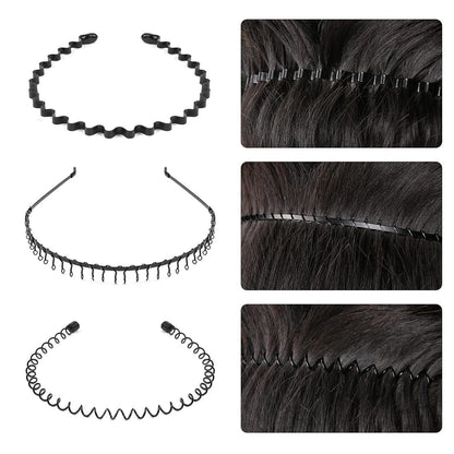 Metall Haarreifen Set 6 Stück Schwarz Stirnband Zubehör