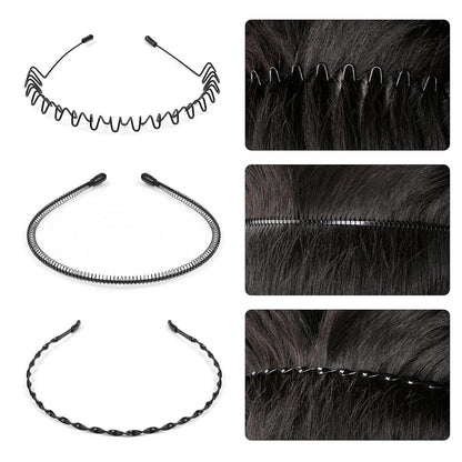 Metall Haarreifen Set 6 Stück Schwarz Stirnband Zubehör